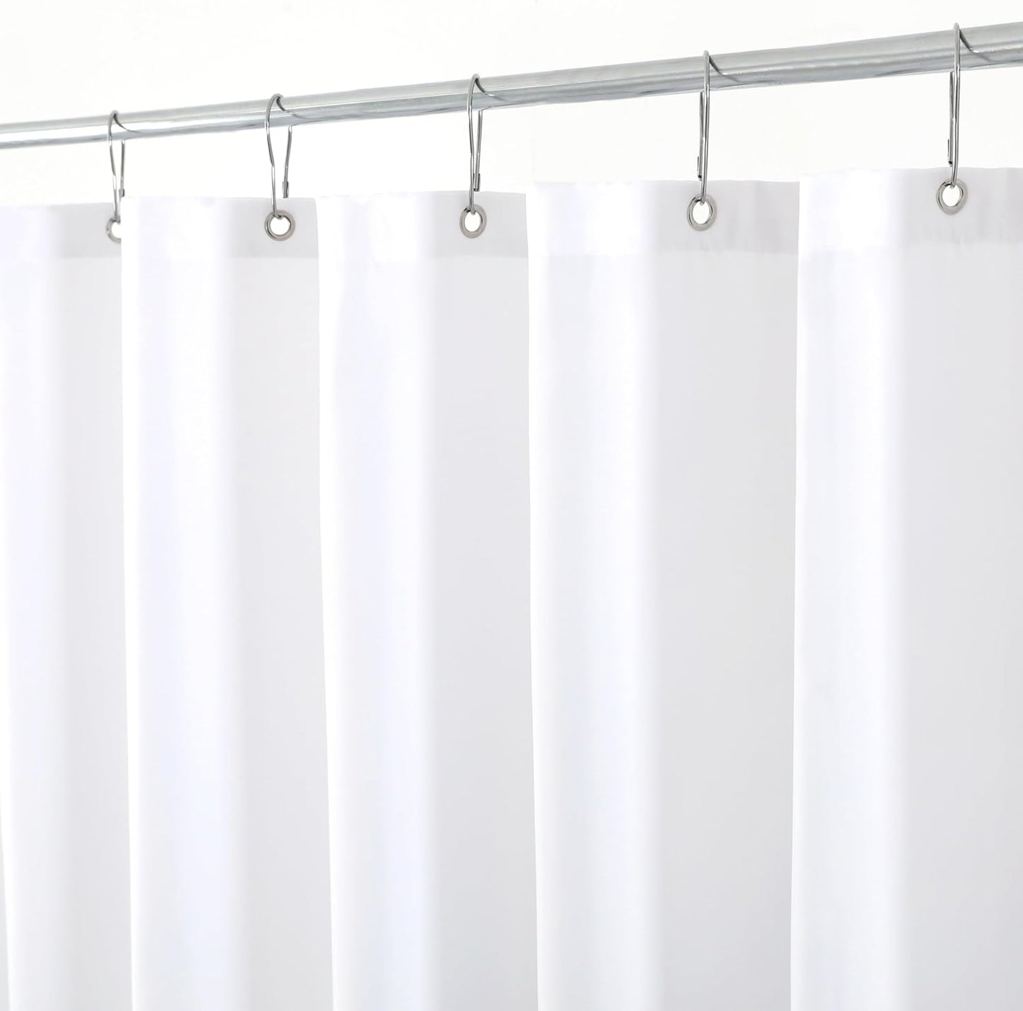 Biscaynebay Hotel Quality Fabric Shower Curtain Liners 72 X 72. White Water Resistant Bathroom Curtains Rust Resistant Grommets Weighted Bottom Hem Machine Washable