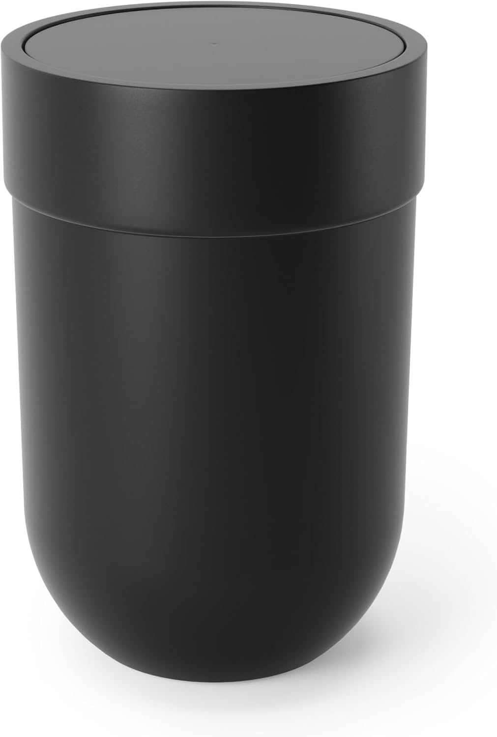 Umbra Touch Waste Can. Small Trash Can with Lid. Swing Lid Basket. Garbage for Washroom/Bathroom. Black