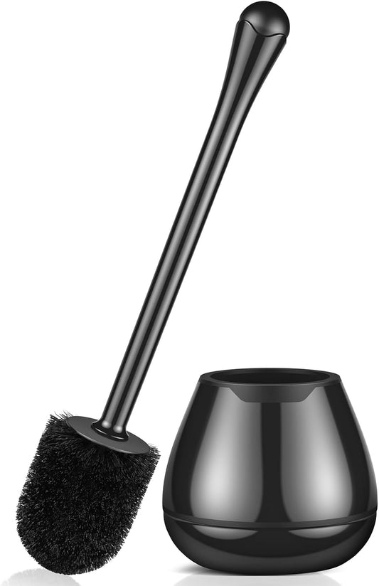 Toilet Brush and Holder. Toilet Bowl Brush with Long Handle. Plastic Holder Easy to Hide. Drip-Proof. Easy to Assemble. Deep Cleaning