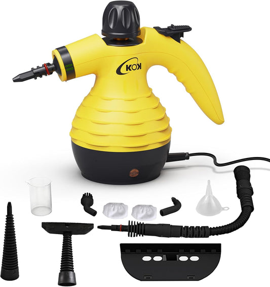 KOK Handheld Steam Cleaner. 221¡ãF High-Temperature. 10-in-1 Accessory Kit. Multi-Surface Cleaning .for Kitchen/Bathroom/Car/Floors