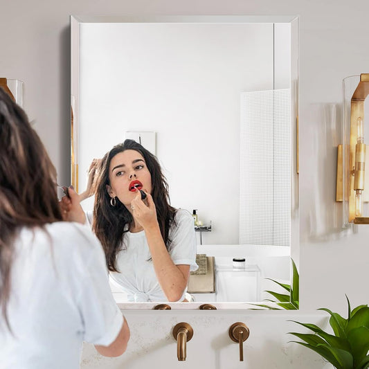 Rectangular Beveled Bathroom Mirrors. 18X26 inch Square Frameless Mirror. Rectangular Frameless Bathroom Mirror .Beveled Bathroom Mirror¡£